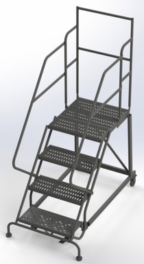 Kd 4 Step Easy Climb Ladder Perforated 24 Hr 37" With 20" Deep Top Step
