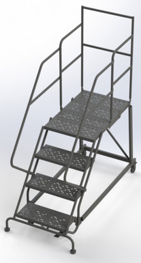 Kd 4 Step Easy Climb Ladder Perforated 24 Hr 37" With 30" Deep Top Step