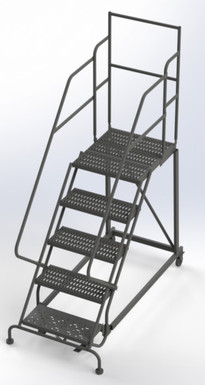 Kd 5 Step Easy Climb Ladder Perforated 24 Hr 37" With 20" Deep Top Step