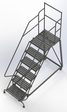 KD 6 Step Easy Climb Ladder Perforated 16 HR 27" With Deep Top Step