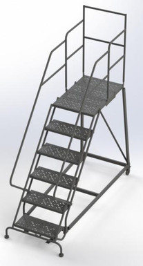 KD 6 Step Easy Climb Ladder Perforated 16 HR  With Deep Top Step
