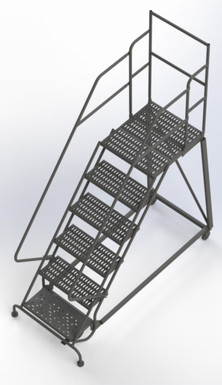 Kd 6 Step Easy Climb Ladder Perforated 24 Hr 37" With 20" Deep Top Step