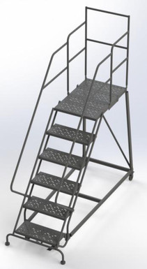 Kd 6 Step Easy Climb Ladder Perforated 24 Hr 37" With 30" Deep Top Step