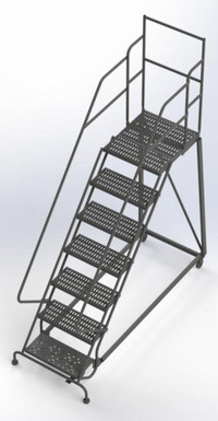Kd 7 Step Easy Climb Ladder Perforated 24 Hr 37" With 20" Deep Top Step