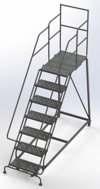 Kd 7 Step Easy Climb Ladder Perforated 24 Hr 37" With 30" Deep Top Step
