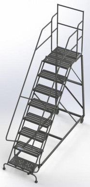 Kd 8 Step Easy Climb Ladder Perforated 24 Hr 37" With 20" Deep Top Step