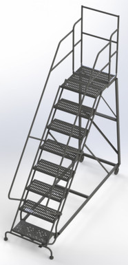Kd 8 Step Easy Climb Ladder Perforated 24 Hr 37" With 20" Deep Top Step