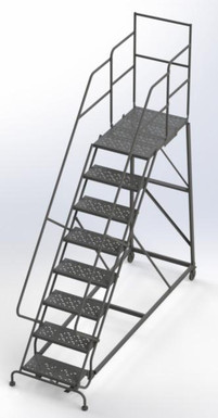 Kd 8 Step Easy Climb Ladder Perforated 24 Hr 37" With 30" Deep Top Step