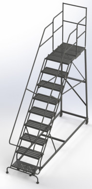 KD 9 Step Easy Climb Ladder Grip Strut 24 HR With Deep Top Step