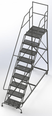 Kd 9 Step Easy Climb Ladder Perforated 24 Hr 37" With 20" Deep Top Step