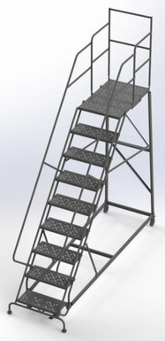 Kd 9 Step Easy Climb Ladder Perforated 24 Hr 37" With 30" Deep Top Step