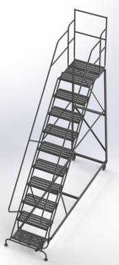 Kd 10 Step Easy Climb Ladder Perforated 24 Hr 37" With 20" Deep Top Step