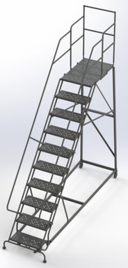 Kd 10 Step Easy Climb Ladder Perforated 24 Hr 37" With 30" Deep Top Step