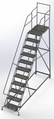 KD 11 Step Easy Climb Ladder Grip Strut 24 HR With Deep Top Step