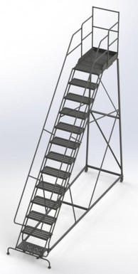 KD 13 Step Easy Climb Ladder Grip Strut 24 HR With Deep Top Step