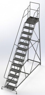 Kd 13 Step Easy Climb Ladder Perforated 24 Hr 37" With 20" Deep Top Step