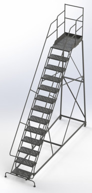 Kd 13 Step Easy Climb Ladder Perforated 24 Hr 37" With 30" Deep Top Step