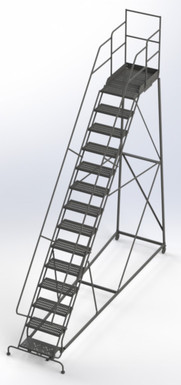 KD 14 Step Easy Climb Ladder Grip Strut 24 HR With Deep Top Step