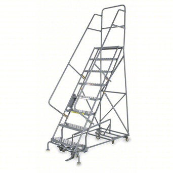 KD 13 Step All DirECtion Ladder: 130 In Platform Height, 10 In Platform Deep, 24 In Platform Wide, Perforated, Gray