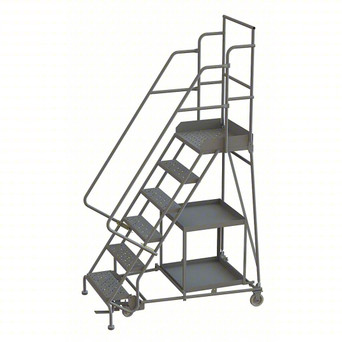 KD 6 STEP Stock Picking Rolling Ladder: 60 in Platform Height, 20 in Platform Deep, 24 in Platform Wide, Perforated