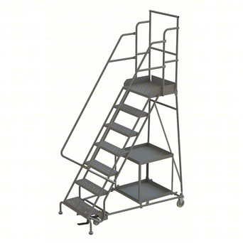 KD 7 STEP Stock Picking Rolling Ladder: 70 in Platform Height, 20 in Platform Deep, 24 in Platform Wide, Perforated
