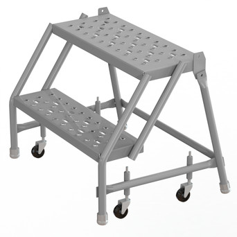 KD 2 Step Steel Rolling Ladder Perforated 24