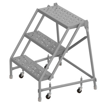 KD 3 Step Steel Rolling Ladder Perforated 24