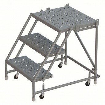 KD 3 Step Steel Ladder Perf 24 Wide With 30" With Deep Top Step Step