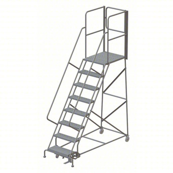 KD 8 Step Steel Ladder Perf 24 Wide HR With 30" With Deep Top Step Step