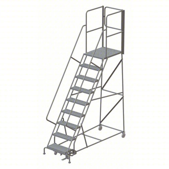 KD 9 Step Steel Ladder Perf 24 Wide HR With 30" With Deep Top Step Step