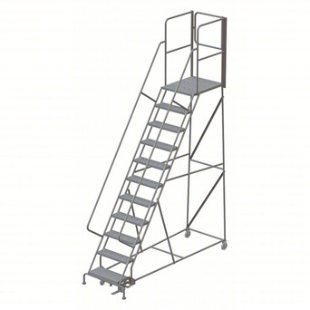 KD 11 Step Steel Ladder Perf 24 Wide HR With 30" With Deep Top Step Step