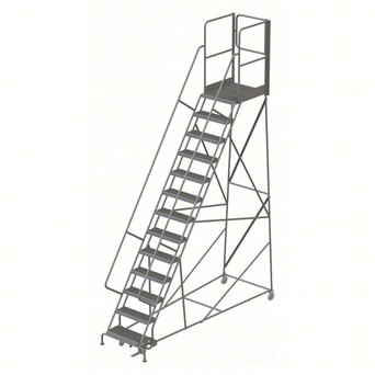 KD 13 Step Steel Ladder Grip 24 Wide HR With 30" With Deep Top Step Step