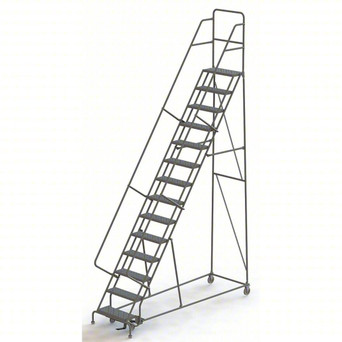 KD 14 Step Steel Rolling Ladder Grip 24 Hr