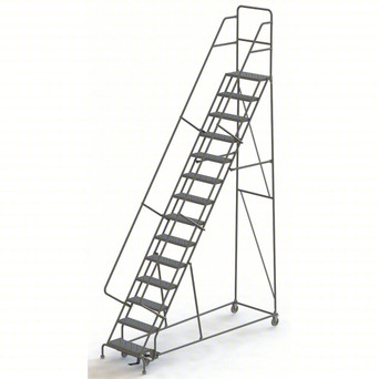 KD 14step Steel Rolling Ladder Perforated 24 Hr