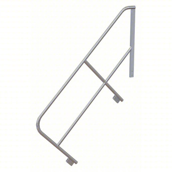 Tri-Arc Ladder Handrail: 32 In Overall Height, For Use With Mfr. No. MPASHR7, Aluminum