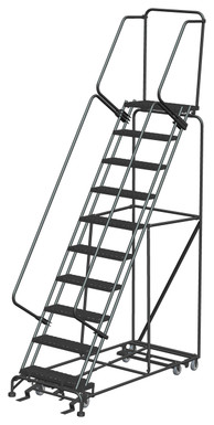 All Direction Ladders, All Directional, 10 Step, 32 In Wide Base, 14 in Deep Top Step, Expanded Metal Tread, Setup