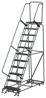 All Direction Ladders, All Directional, 11 Step, 32 In Wide Base, 14 in Deep Top Step, Perforated Tread, Setup