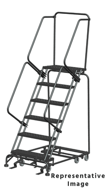 All Direction Ladders, All Directional, 6 Step, 24 In Wide Base, 21 in Deep Top Step, Perforated Tread