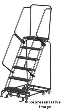 All Direction Ladders, All Directional, 6 Step, 32 In Wide Base, 28 in Deep Top Step, Serrated Tread