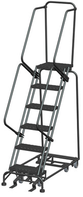 All Direction Ladders, All Directional, 6 Step, 24 In Wide Base, 14 in Deep Top Step, Expanded Metal Tread