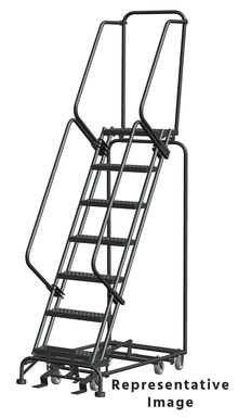 All Direction Ladders, All Directional, 7 Step, 24 In Wide Base, 28 in Deep Top Step, Serrated Tread