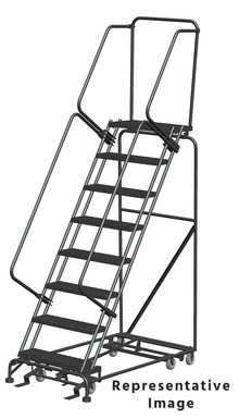 All Direction Ladders, All Directional, 8 Step, 32 In Wide Base, 14 in Deep Top Step, Abrasive Mat Tread