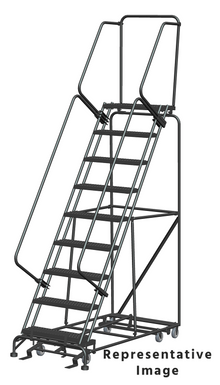 All Direction Ladders, All Directional, 9 Step, 32 In Wide Base, 21 in Deep Top Step, Serrated Tread