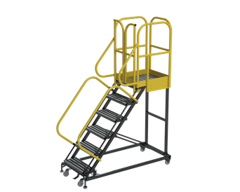 Ballymore 218PSU Steel Rolling Ladder, 2 Steps, 450 Lbs Capacity, 19" Height, Industrial Gray, CN Made