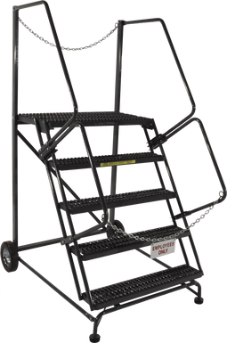 Truck/Dock Access Ladder, 5 Step, 44 In Wide Base, 21 in Deep Top Step, Serrated Tread