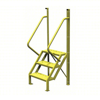 U-Design 3 Step Crossover Ladder: 50° Incline, 1,000 Lb Load Capacity, Steel, Perforated, 82" Overall Height, 30" Overall Width