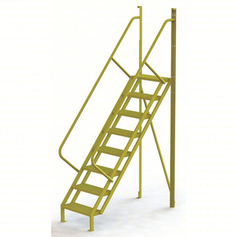 U-Design 8 Step Crossover Ladder: 50° Incline, 1,000 Lb Load Capacity, Steel, Serrated, 122" Overall Height, 30" Overall Width