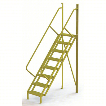 U-Design 8 Step Crossover Ladder: 50° Incline, 1,000 Lb Load Capacity, Steel, Perforated, 122" Overall Height, 30" Overall Width