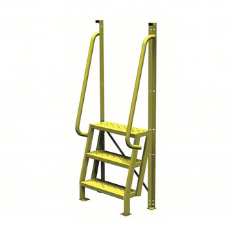 U-Design 3 Step Crossover Ladder: 75° Incline, 1,000 Lb Load Capacity, Steel, Perforated, 82" Overall Height, 30" Overall Width