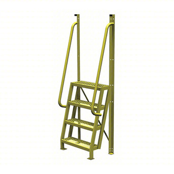 U-Design 4 Step Crossover Ladder 1,000 Lb Load Capacity, Steel, Serrated, 92 In Overall Height, 30 In Overall Wide, 4 Steps
